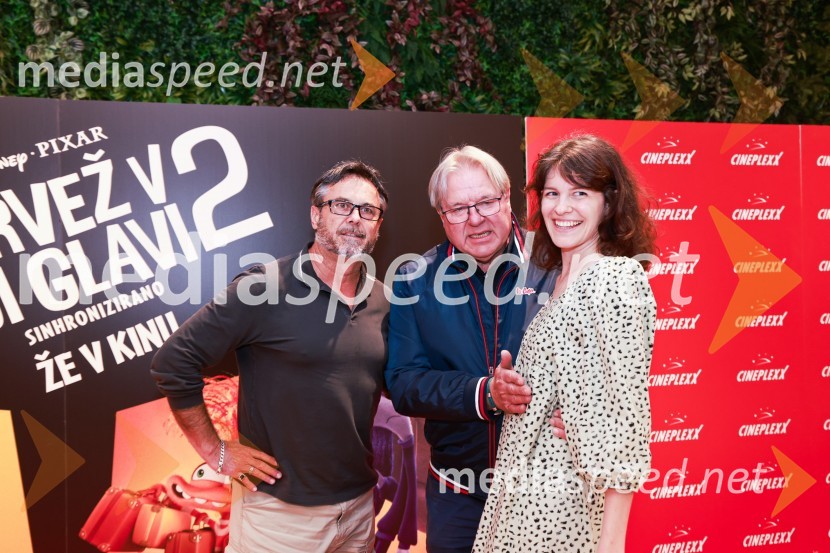  Jernej Kuntner, igralec;  Jožef  Ropoša, igralec;  Urša Kavčič, igralkaVrvež v moji glavi 2, premiera animiranega filma v Cineplexx Ljubljana