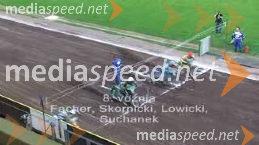 8. vožnja:
Frank Facher, Nemčija, Adam Skornicki, Poljska, Dariusz Lowicki, Poljska in Tomas Suchanek, ČeškaSpeedway, 26. dirka za Zlati znak in 15. Pokal Franca Babiča