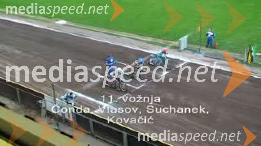 11. vožnja:
Aleksander Čonda, Slovenija, Semen Vlasov, Rusija, Tomas Suchanek, Češka in Dino Kovačić, HrvaškaSpeedway, 26. dirka za Zlati znak in 15. Pokal Franca Babiča