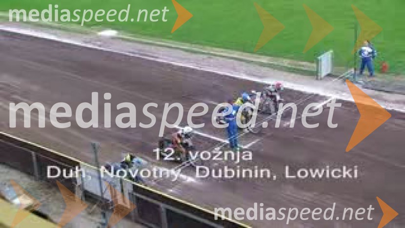 12. vožnja:
Matija Duh, Slovenija, Manuel Novotny, Avstrija, Vladimir Dubinin, Rusija in Dariusz Lowicki, PoljskaSpeedway, 26. dirka za Zlati znak in 15. Pokal Franca Babiča