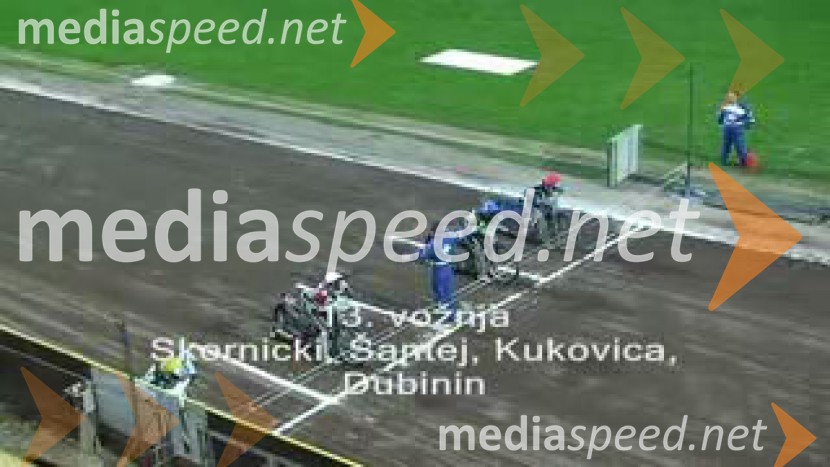 13. vožnja:
Adam Skornicki, Poljska, Izak Šantej, Slovenija, Samo Kukovica, Slovenija in Vladimir Dubinin, RusijaSpeedway, 26. dirka za Zlati znak in 15. Pokal Franca Babiča