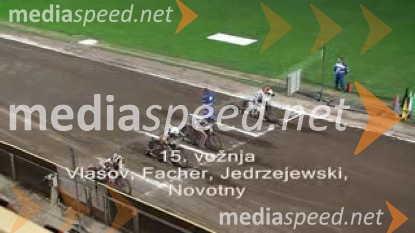 15. vožnja:
Semen Vlasov, Rusija, Frank Facher, Nemčija, Marcin Jedrzejewski, Poljska in Manuel Novotny, AvstrijaSpeedway, 26. dirka za Zlati znak in 15. Pokal Franca Babiča