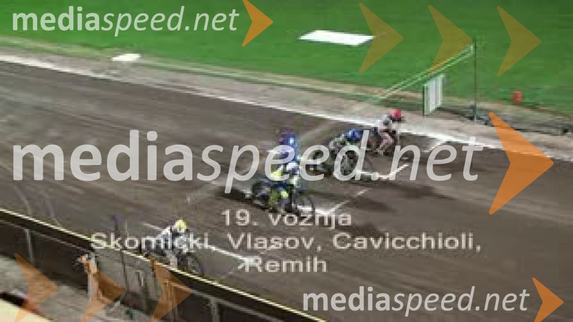 19. vožnja:
Adam Skornicki, Poljska, Semen Vlasov, Rusija, Mattia Cavicchioli, Italija in Aljoša Remih, SlovenijaSpeedway, 26. dirka za Zlati znak in 15. Pokal Franca Babiča