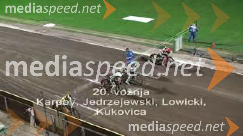 20. vožnja:
Andriy Karpov, Ukrajina, Marcin Jedrzejewski, Poljska, Dariusz Lowicki, Poljska in Samo Kukovica, SlovenijaSpeedway, 26. dirka za Zlati znak in 15. Pokal Franca Babiča