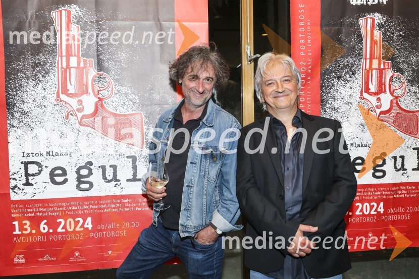  Vito Taufer, režiser;  Iztok Mlakar, kantavtor, gledališki igralecPremiera komedije Pegule avtorja Iztoka Mlakarja