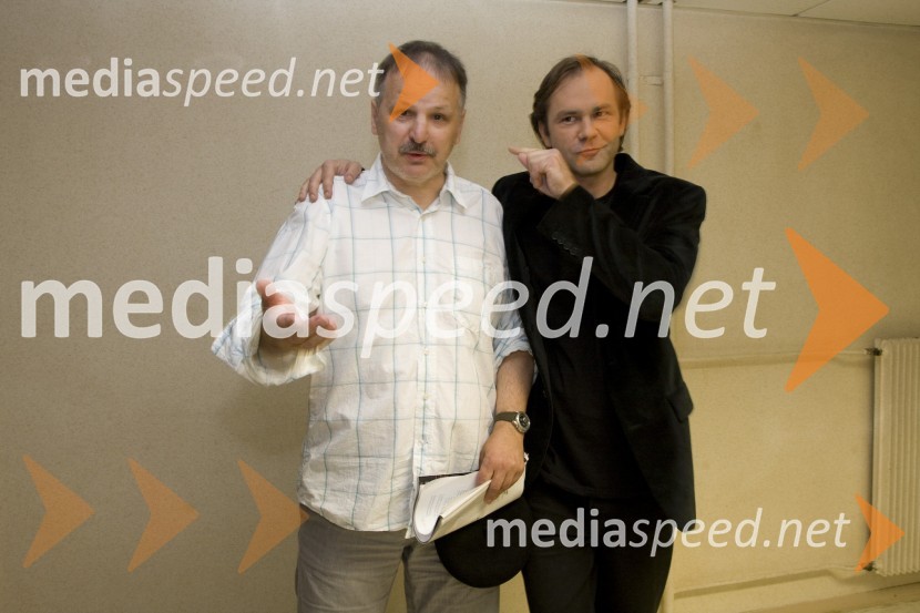 Jani Kovačič, kantavtor in Jure Ivanušič, glasbenik in igralecLa Vie en Rose, mednarodni večer šansonov