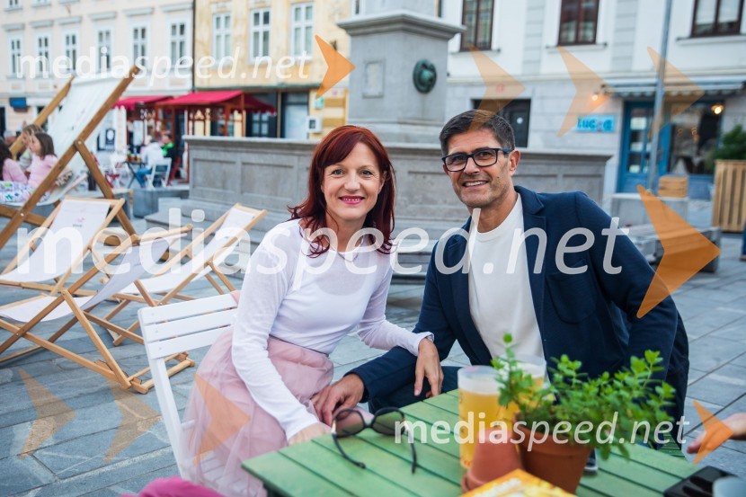  Urša Manček Rakovec, Login5;  Matjaž Rakovec, župan Mestne občine KranjKr' petek je, otvoritev poletja v Kranju