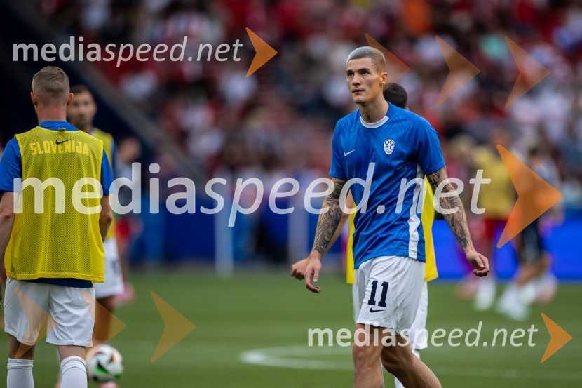  Benjamin Šeško, nogometašSlovenci osvojili prvo točko, SLOVENIJA DANSKA 1:1, EURO 2024