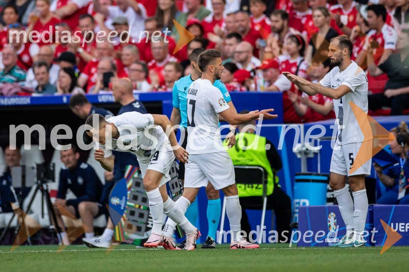  Žan Celar, nogometaš;  Jan Mlakar, nogometaš;  Jon Gorenc Stanković, nogometašSlovenci osvojili prvo točko, SLOVENIJA DANSKA 1:1, EURO 2024