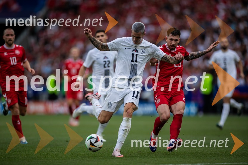  Benjamin Šeško, nogometaš;  ... Slovenci osvojili prvo točko, SLOVENIJA DANSKA 1:1, EURO 2024