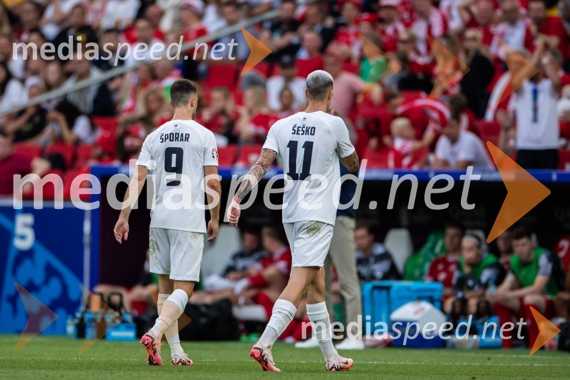  Andraž Šporar, nogometaš;  Benjamin Šeško, nogometašSlovenci osvojili prvo točko, SLOVENIJA DANSKA 1:1, EURO 2024