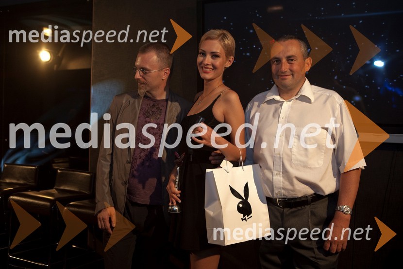 Borut Omerzel, urednik slovenske izdaje revije Playboy, Sanela Vukalić, Playboyevo dekle 2009 in ...Playboy party