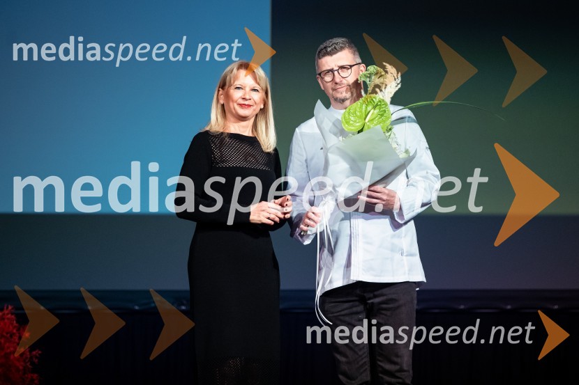mag. Maja Pak Olaj, direktorica, Slovenska turistična organizacija;  Uroš Gorjanc, Gostilna KrištofRazglasitev izbora Michelin guide Slovenija 2024