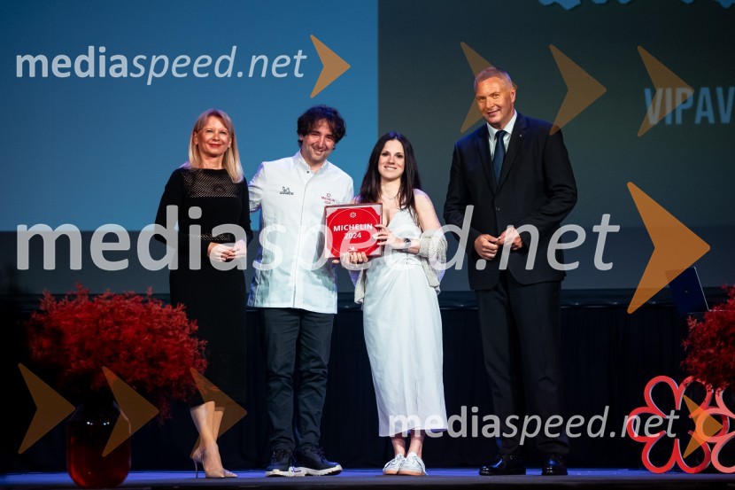 mag. Maja Pak Olaj, direktorica, Slovenska turistična organizacija;  Tomaž Kavčič, kuharski mojster, Pri Lojzetu, Zemono, podpredsednik BASS;  Sara Kavčič, Gostilna Pri Lojzetu; mag. Dejan  Židan, državni sekretar na Ministrstvu za gospodarstvo, turizem in športRazglasitev izbora Michelin guide Slovenija 2024