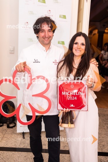mag. Maja Pak Olaj, direktorica, Slovenska turistična organizacija;  Sara Kavčič, Gostilna Pri LojzetuRazglasitev izbora Michelin guide Slovenija 2024