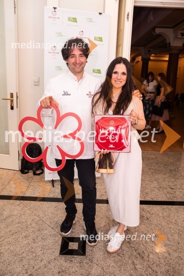 mag. Maja Pak Olaj, direktorica, Slovenska turistična organizacija;  Sara Kavčič, Gostilna Pri LojzetuRazglasitev izbora Michelin guide Slovenija 2024