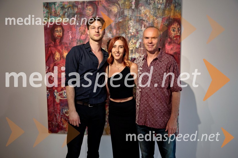  Patrik Dvorščak, slikar;  Maria Nitulescu;  ... Odprtje razstave Lične zablode slikarja Patrika Dvorščaka