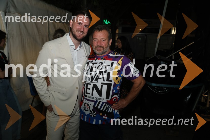  Gregor Ravnik, pevec;  Andrej Borko, pomočnik direktorja Narodnega doma MariborVečer slovenske popevke, Lent 2024