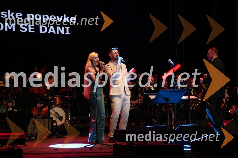  Sara Briški Cirman - Raiven, pevka, harfistka;  Gregor Ravnik, pevecVečer slovenske popevke, Lent 2024