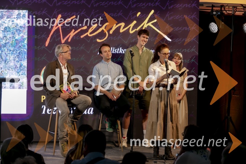  Branko Završan, igralec;  Nik  Škrlec, igralec;  Urban Kuntarič, igralec;  Lučka Počkaj, igralka;  Lena Hribar  Škrlec, igralkaKresnika za najboljši roman leta je prejela Anja Mugerli