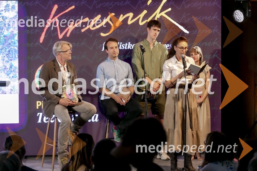  Branko Završan, igralec;  Nik  Škrlec, igralec;  Urban Kuntarič, igralec;  Lučka Počkaj, igralka;  Lena Hribar  Škrlec, igralkaKresnika za najboljši roman leta je prejela Anja Mugerli