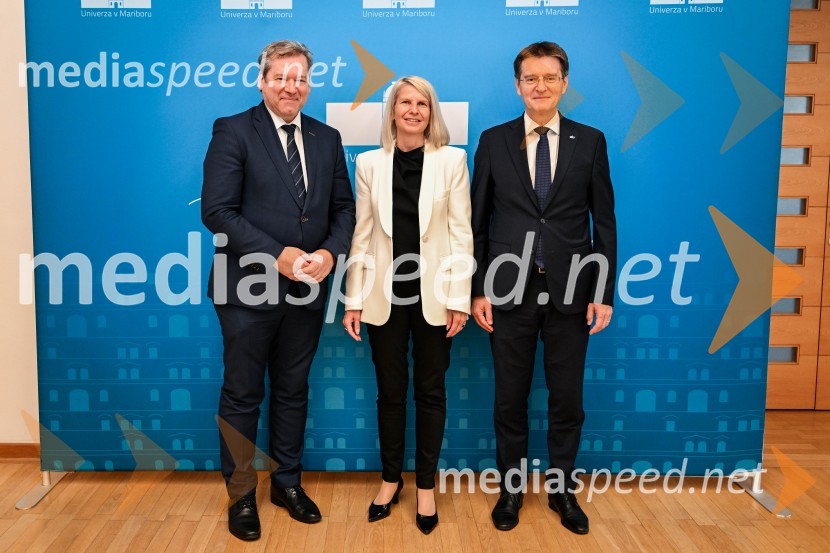   Igor Papič, minister za izobraževanje, znanost in šport;  dr. Mateja  Lorber, dekanja, Fakulteta za zdravstvene vede - FZV Maribor; prof. dr. Zdravko Kačič, rektor Univerze v MariboruPodpis pogodbe za (so)financiranje projekta širitve in obnove Fakultete za zdravstvene vede Univerze v Mariboru