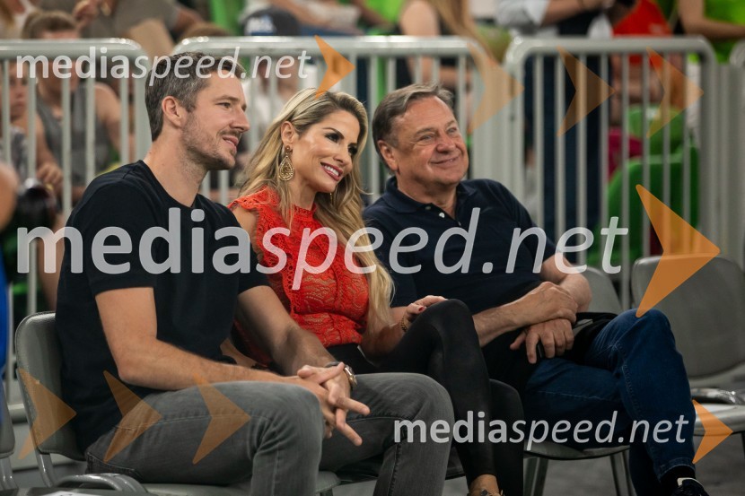  Goran Dragić, košarkar;  Greice Murphy;  Zoran Janković, župan, Mestna občina LjubljanaSlovenija na krilih Luke Dončića premagala Brazilijo