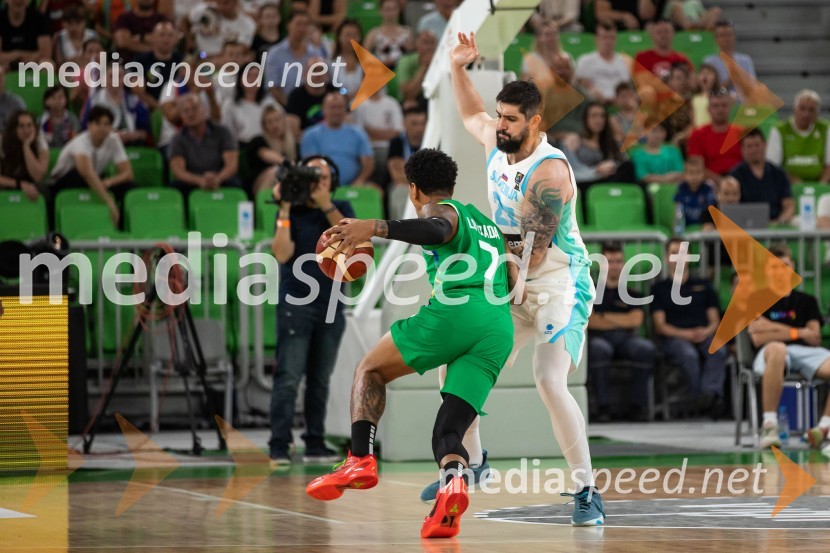  Marcos Louzada, košarkar, Brazilija;  Žiga Dimec, košarkarSlovenija na krilih Luke Dončića premagala Brazilijo