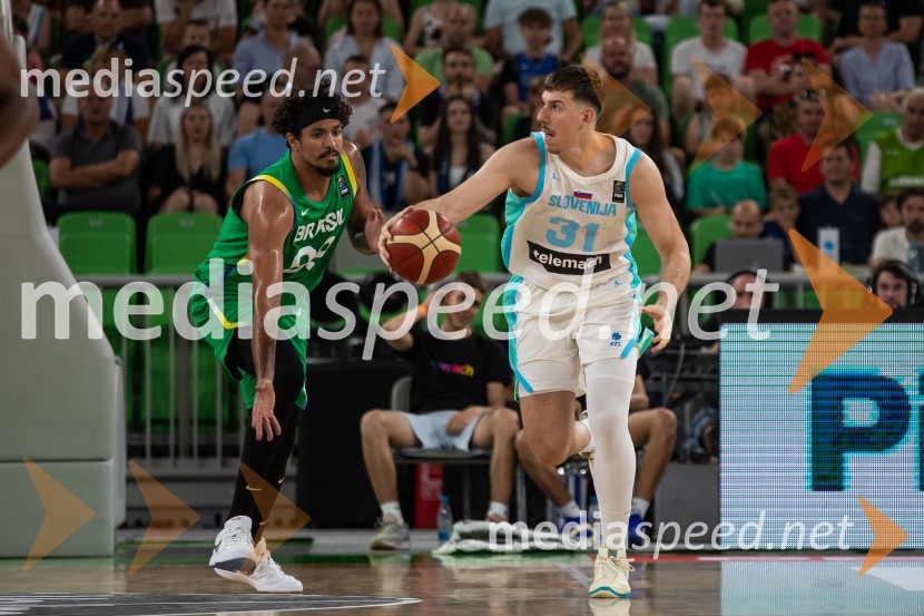  Lucas Dias, košarkar, Brazilija;  Vlatko Čančar, košarkarSlovenija na krilih Luke Dončića premagala Brazilijo