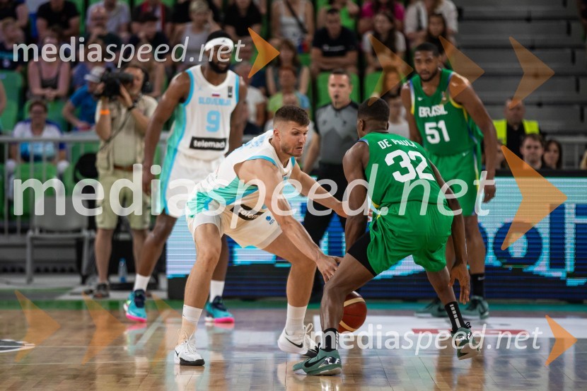  Edo Murić, košarkar;  Georginho De Paula, košarkar, BrazilijaSlovenija na krilih Luke Dončića premagala Brazilijo