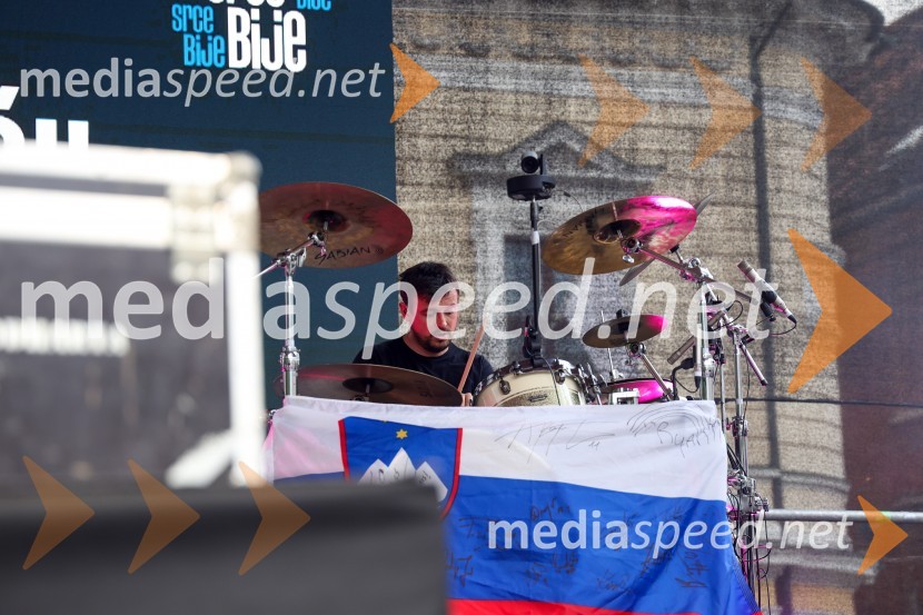 Sprejem naših nogometašev na Kongresnem trgu