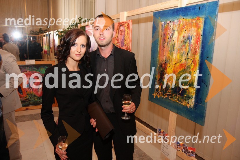 Rok in Mateja Petek, lastnika Galerije LentUstavimo nasilje, dobrodelna gala prireditev