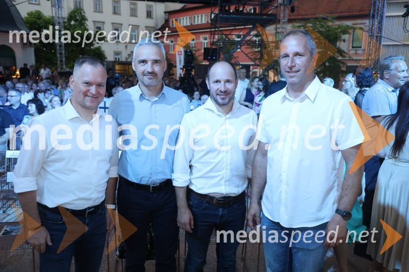  Robert Ilc, glavni tajnik NSi;  Janez Cigler Kralj, poslanec;  Jernej Vrtovec, NSi; dr. Marko Soršak, župan, Občina Hoče-SlivnicaGala večer slovenske popevke na Festivalu Arsana