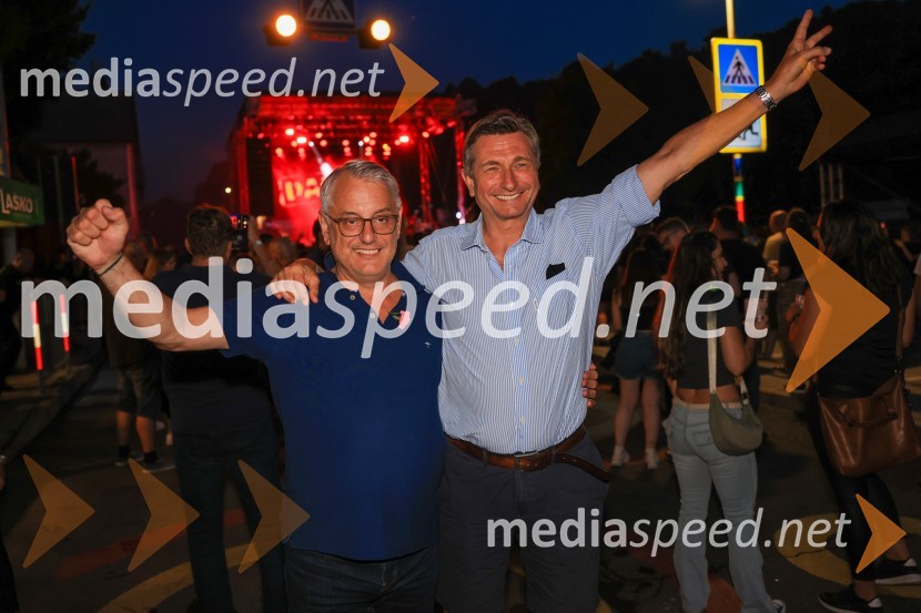  Matjaž Han, minister za gospodarstvo, turizem in šport;  Borut Pahor, nekdanji predsednik Republike SlovenijeFestival Pivo in cvetje 2024, petek