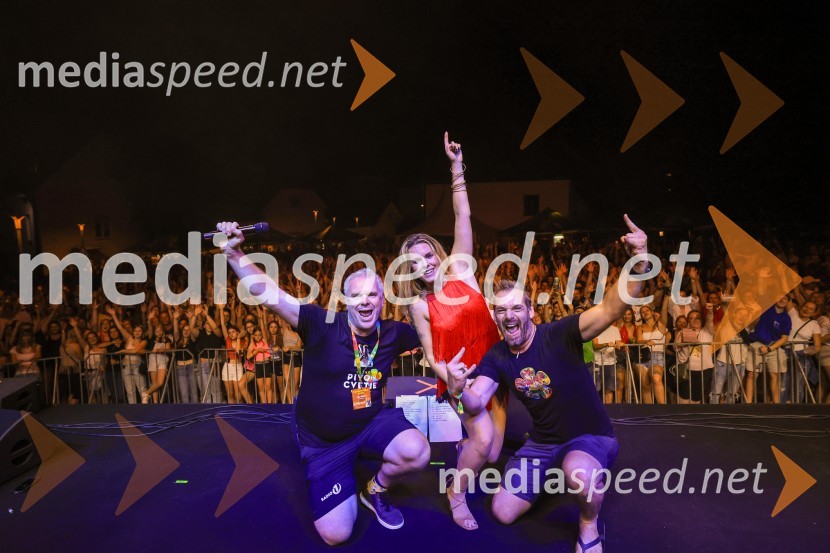  Miha Deželak, radijski voditelj, humanitarec;  Nika Zorjan, pevka;  Iztok Gustinčič, radijski voditelj, glasbenikFestival Pivo in cvetje 2024, sobota