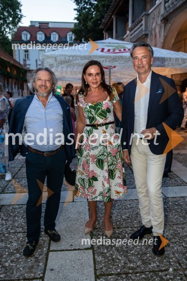  George Pehlivanian, dirigent;  Vesna Kristančič, Movia Wines;  Tomislav Čizmić, predsednik poslovodstva družbe, Telemach Slovenija d.o.o.Muzikal Bodyguard, 72. Ljubljana Festival
