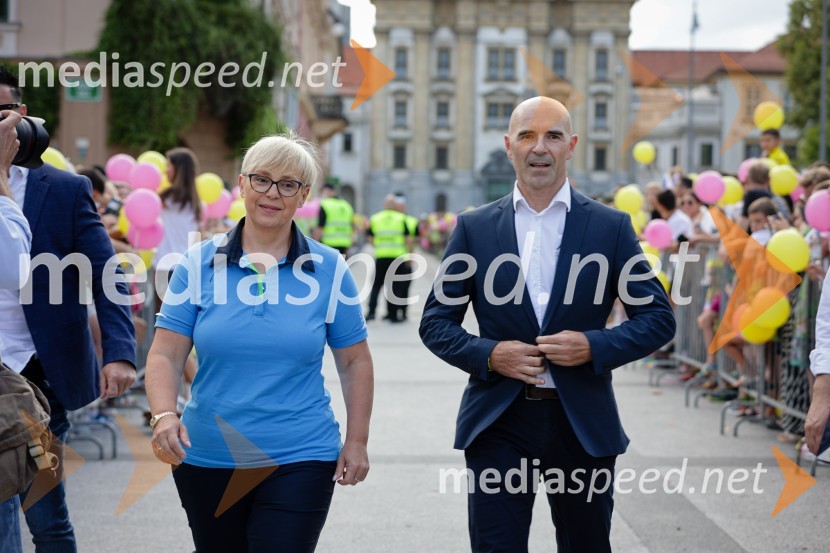 dr. Nataša Pirc Musar, predsednica Republike Slovenije;  Pavel Marđonović, predsednik kolesarske zveze SlovenijaSprejem Tadeja Pogačarja v Ljubljani