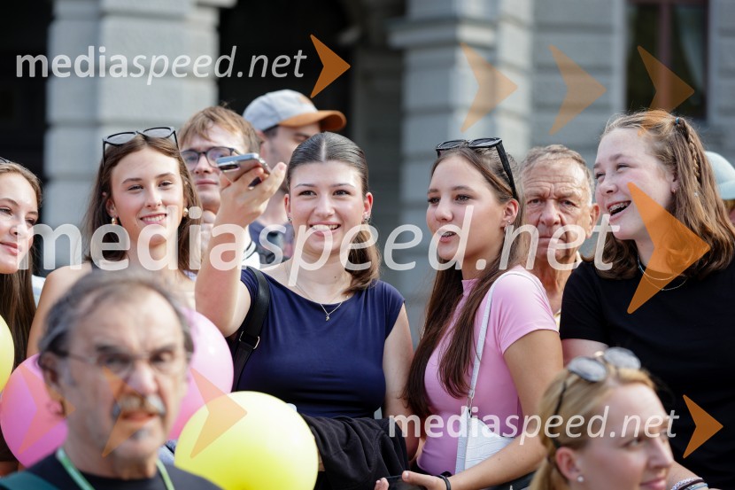 Sprejem Tadeja Pogačarja v Ljubljani