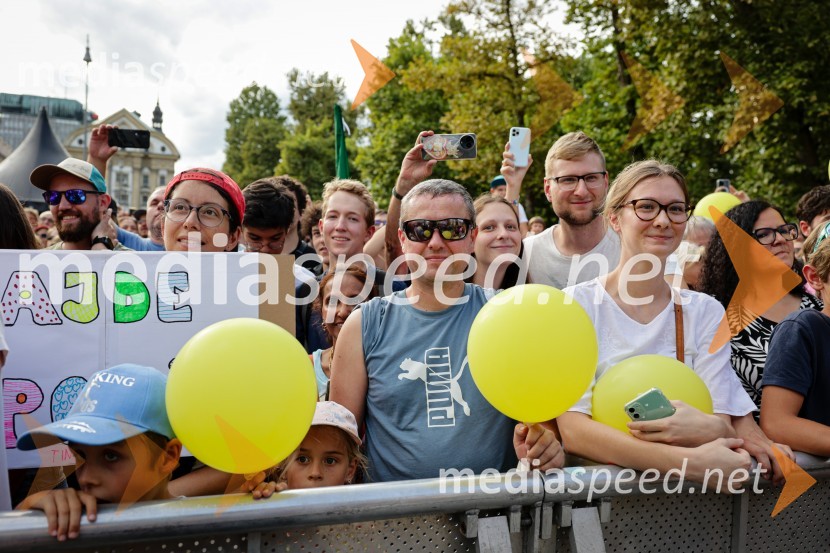 Sprejem Tadeja Pogačarja v Ljubljani