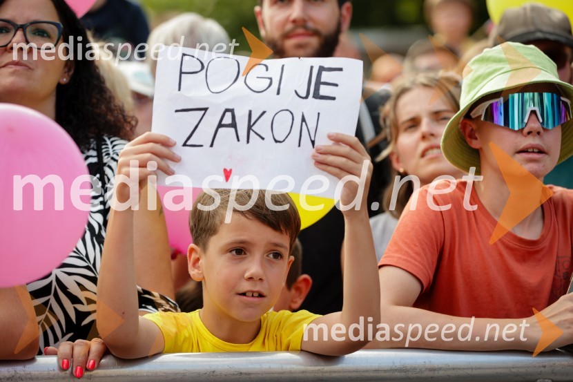 Sprejem Tadeja Pogačarja v Ljubljani