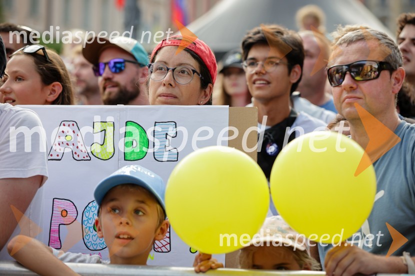 Sprejem Tadeja Pogačarja v Ljubljani