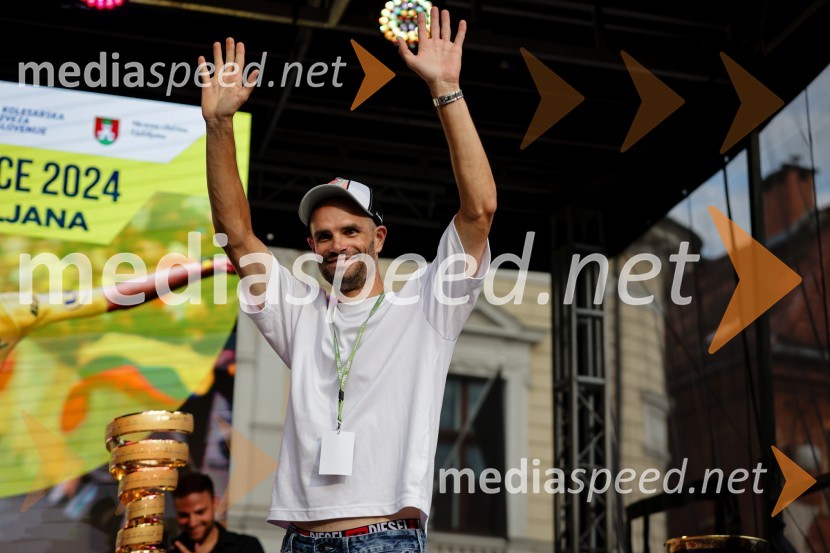  Luka Mezgec, kolesarSprejem Tadeja Pogačarja v Ljubljani