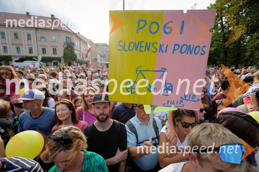 Sprejem Tadeja Pogačarja v Ljubljani