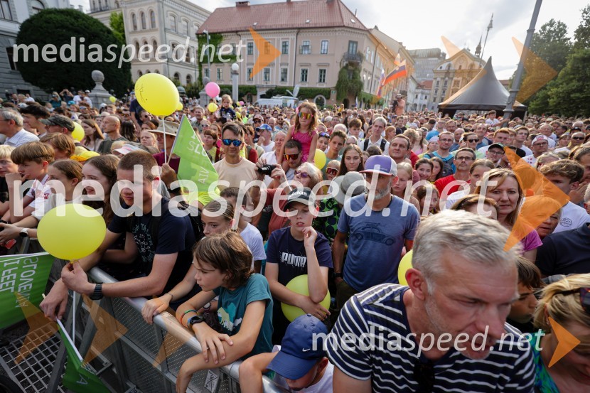 Sprejem Tadeja Pogačarja v Ljubljani