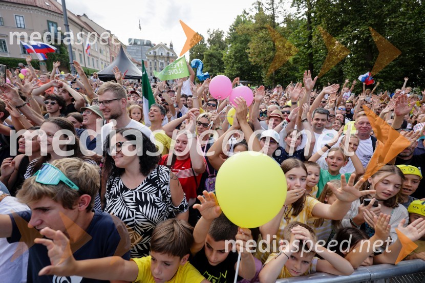 Sprejem Tadeja Pogačarja v Ljubljani