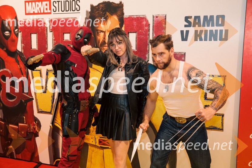  Matic  Gaiser, cosplayer, costumer;  Kaja Kočevar- Kaya Solo, vlogerka;  Kaja Kočevar- Kaya Solo, vlogerkaVečer superjunakov s filmom Deadpool & Wolverine v Cineplexx Ljubljana