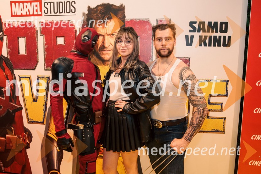  Matic  Gaiser, cosplayer, costumer;  Kaja Kočevar- Kaya Solo, vlogerka;  Jurij K. KoyaVečer superjunakov s filmom Deadpool & Wolverine v Cineplexx Ljubljana