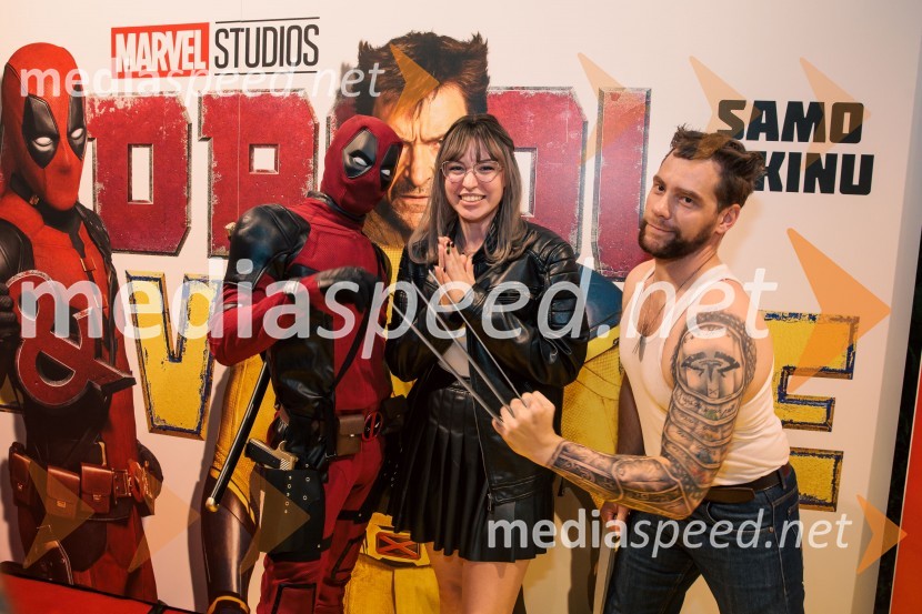  Matic  Gaiser, cosplayer, costumer;  Kaja Kočevar- Kaya Solo, vlogerka;  Jurij K. KoyaVečer superjunakov s filmom Deadpool & Wolverine v Cineplexx Ljubljana
