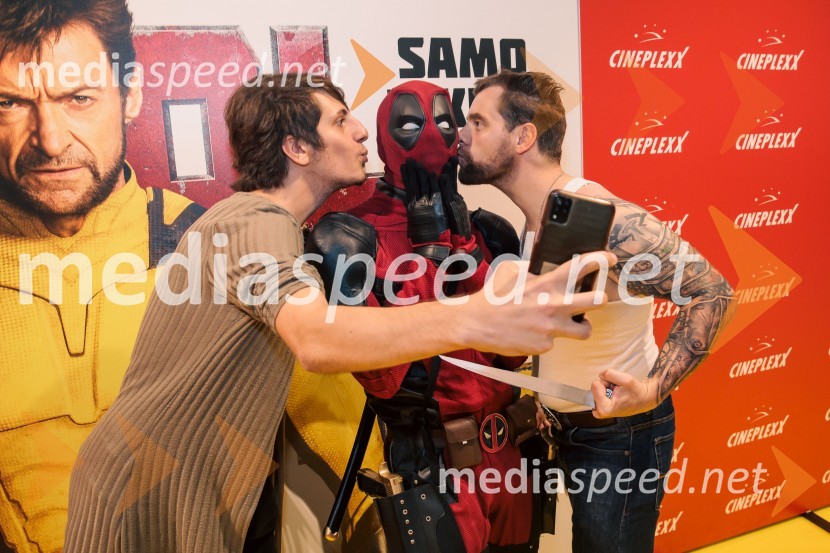  ... ;  Matic  Gaiser, cosplayer, costumer;  Jurij K. KoyaVečer superjunakov s filmom Deadpool & Wolverine v Cineplexx Ljubljana