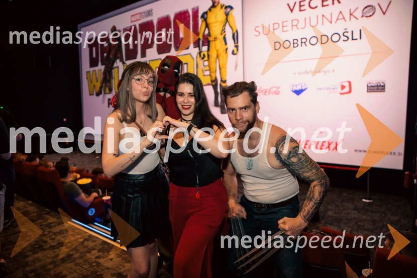  Kaja Kočevar- Kaya Solo, vlogerka;  Simona Bračun Rok, Cineplexx;  Kaja Kočevar- Kaya Solo, vlogerkaVečer superjunakov s filmom Deadpool & Wolverine v Cineplexx Ljubljana